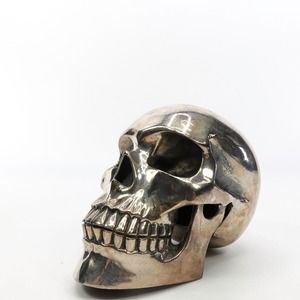 King Baby Studio .925 Silver Skull Paper Weight Book End Decor MSRP $7225
